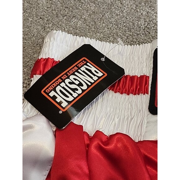 Ringside Youth L YL Satin Boxing Shorts  Red White Sport Training Athletic - Picture 4 of 8